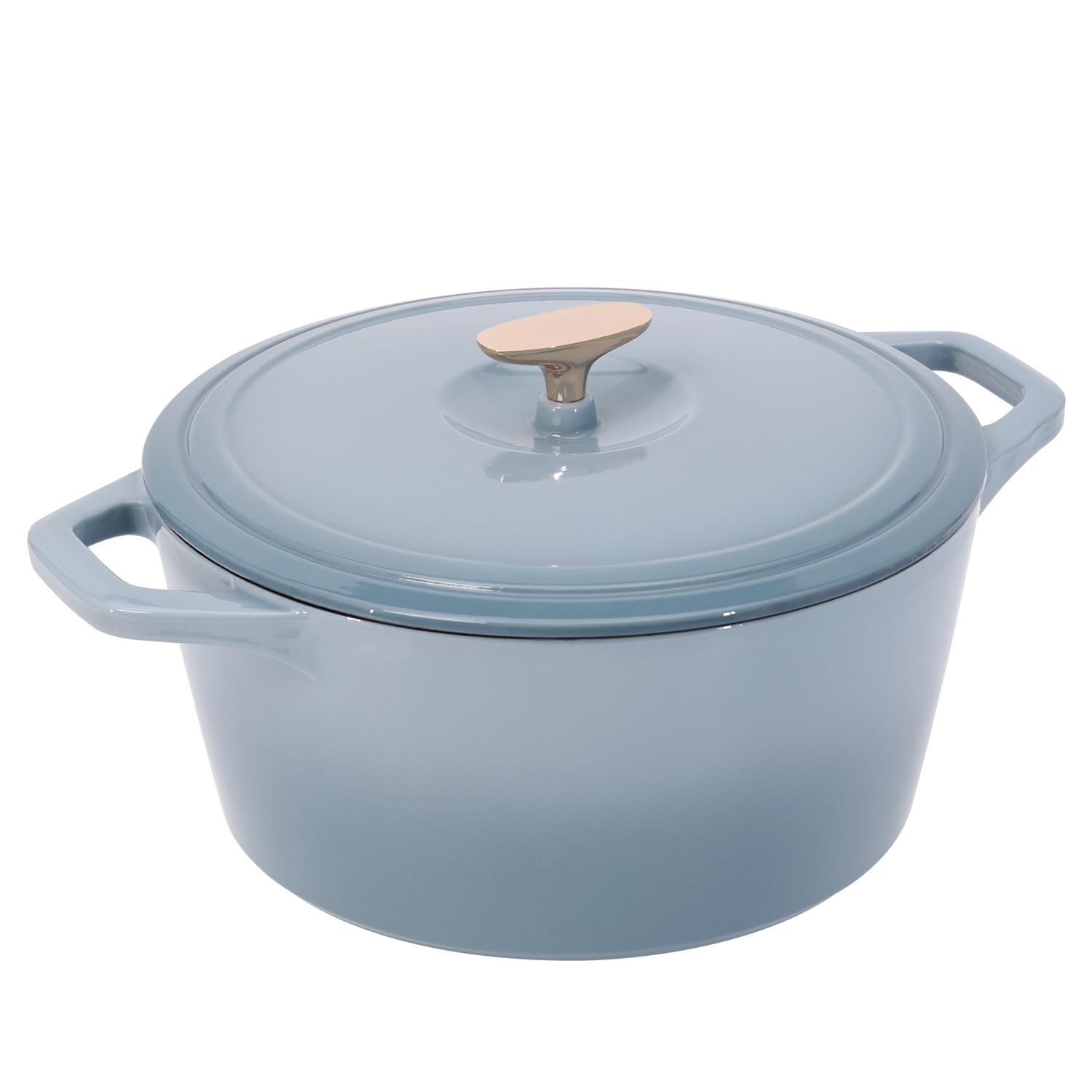 Flavehc Dutch Oven Pot With Lid Cast Iron Dutch Oven For Bread Baking 6Qt Enameled Dutch Oven With Lid For Sourdough,Norwayblue