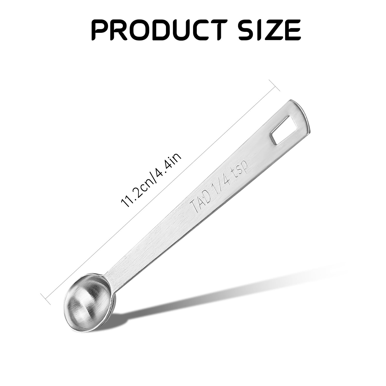 4 Pcs 1/4 Teaspoon (1/4 Tsp | 1.25 Ml | 1.25 Cc) Single Measuring Spoon, Stainless Steel 1/4 Tsp Small Measuring Spoon Mini Meas