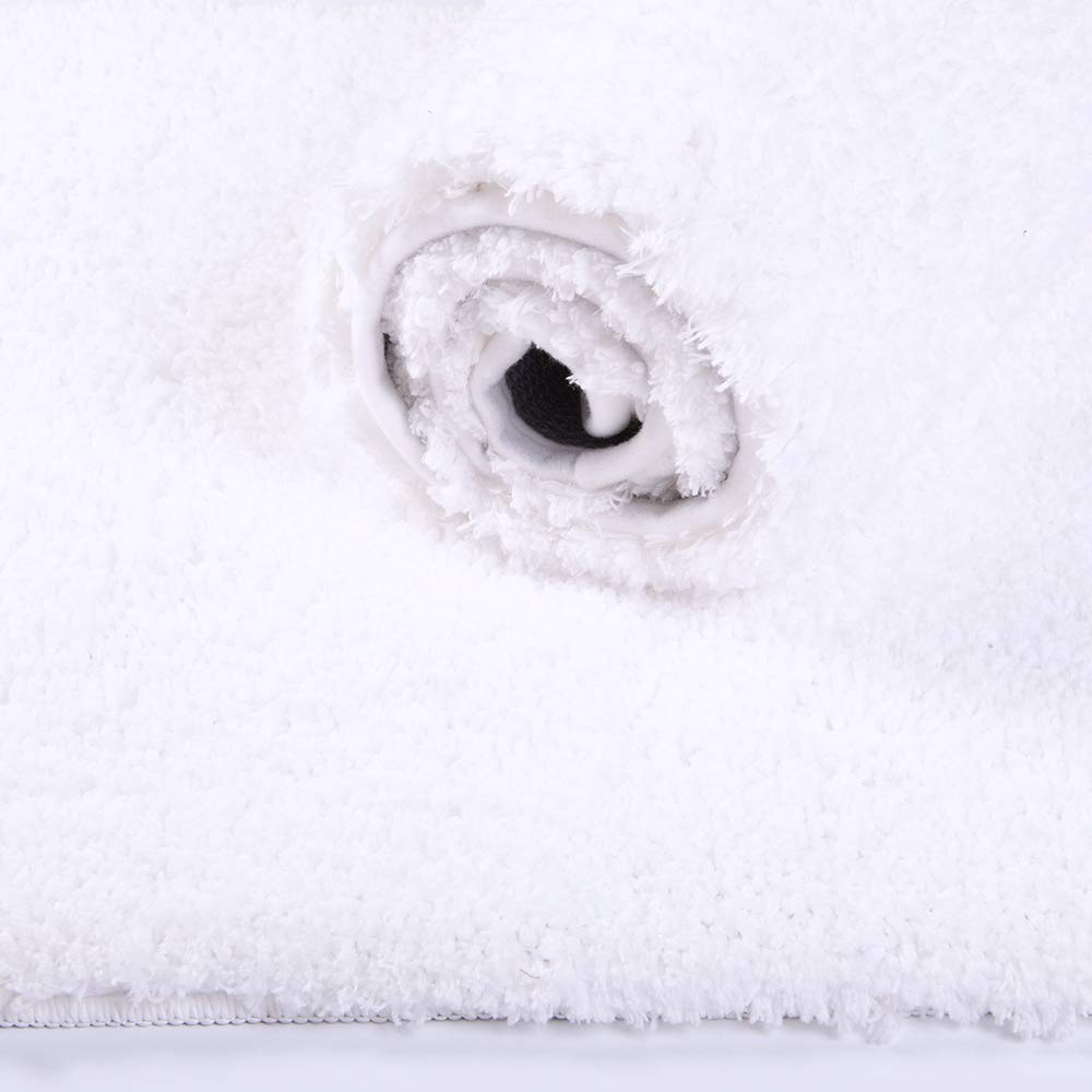 Walensee Shaggy 2 Piece Bath Rug Set, (20 X 32, 2 Pack Set, White) Bathroom Rug Set Bath Mats For Bathroom Machine Wash/Dry Abso