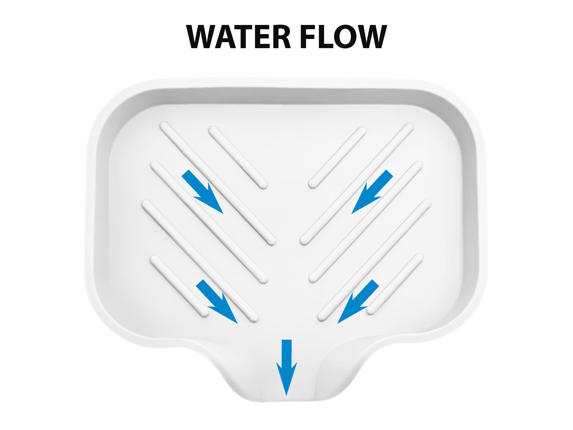 2 Pcs White Silicone Self Draining Rectangular Soap Dishes - Waterfall Soap Trays - Soap Dishes For Bar Soap - Soap Boxes - Soap