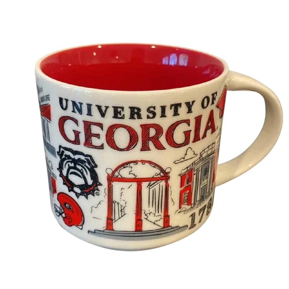 Starbucks Been There Series Campus Collection University of Georgia Ceramic Coffee Mug, 14 Oz (White/Red)