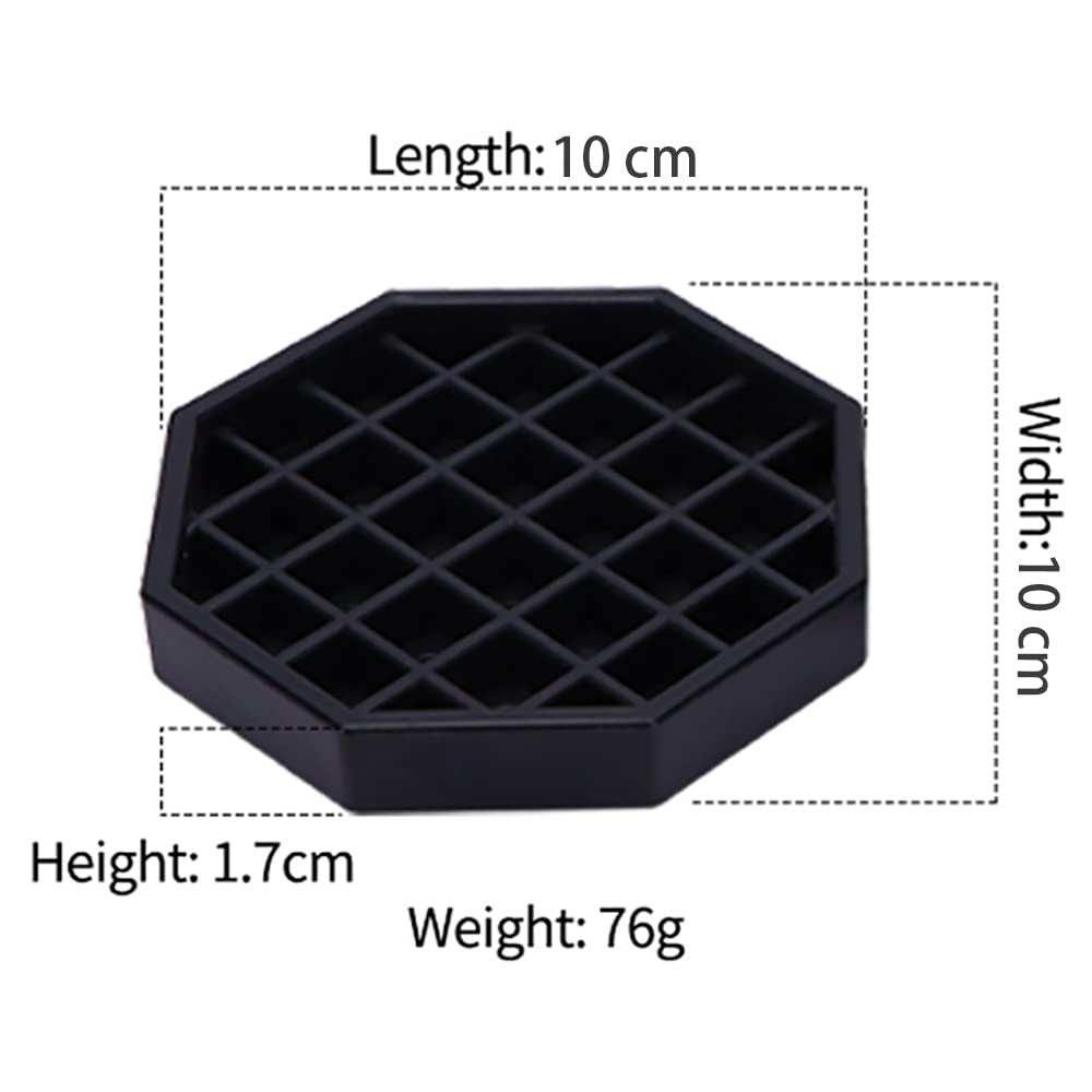 Happy Reunion Drip Trays 4'' Coffee Countertop Octagon Drip Tray Black Plastic Coffee Drip Tray With Honeycomb Grid, Pack Of 2 (