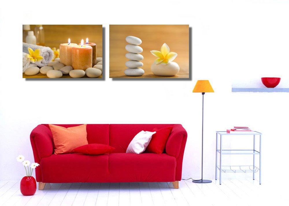 Wall26 - Canvas Prints Wall Art - Zen Stone, Aromatic Soap Bar With Frangipani Flower On Bamboo Mat | Modern Wall Art Gallery Ca