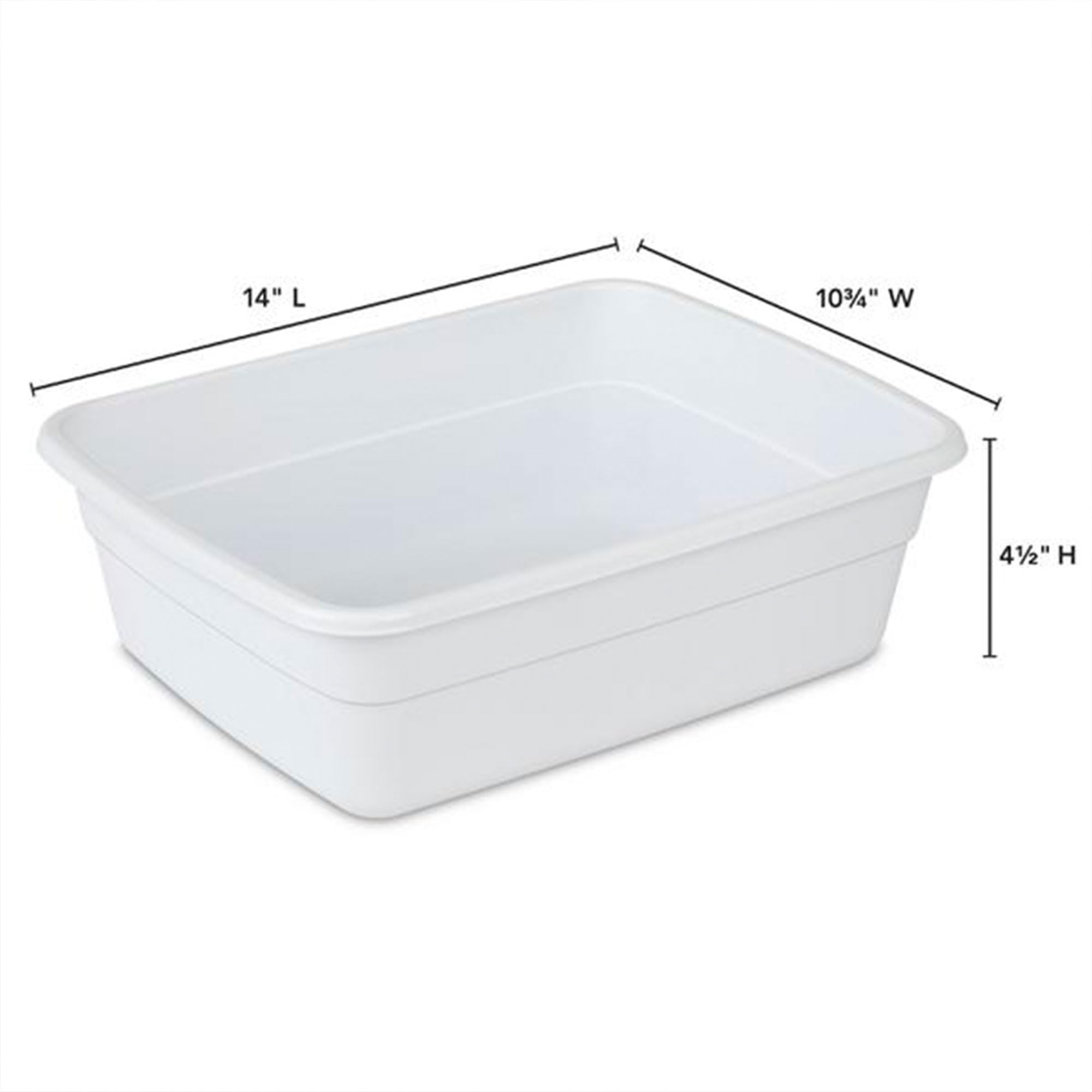 Sterilite Small Portable Rectangle Plastic Heavy Duty Reinforced Plastic 8 Qt Kitchen Dish Pan Basin Container For Dishware & La