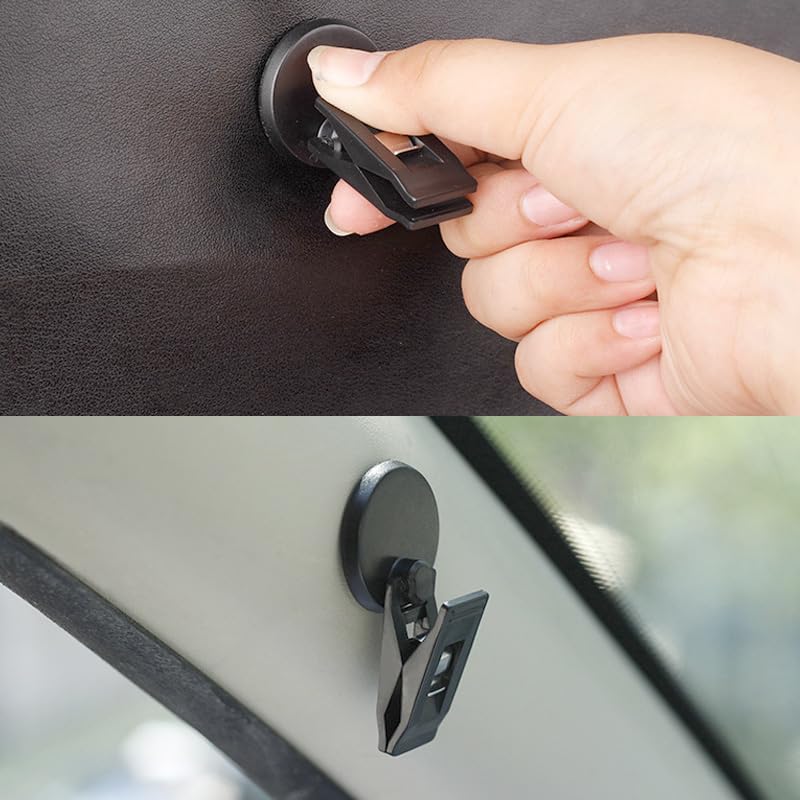Opexicos 4Pcs Removable Towel Card Holder Fixing Clip Car Ticket Clip Suction Cup Bracket