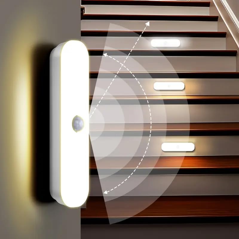 Flyngo 2Pcs Motion Sensor Led Night Light Home, Indoor Auto On/Off Rechargeable Wireless Magnetic Led Cabinet Lamp For Closet, B