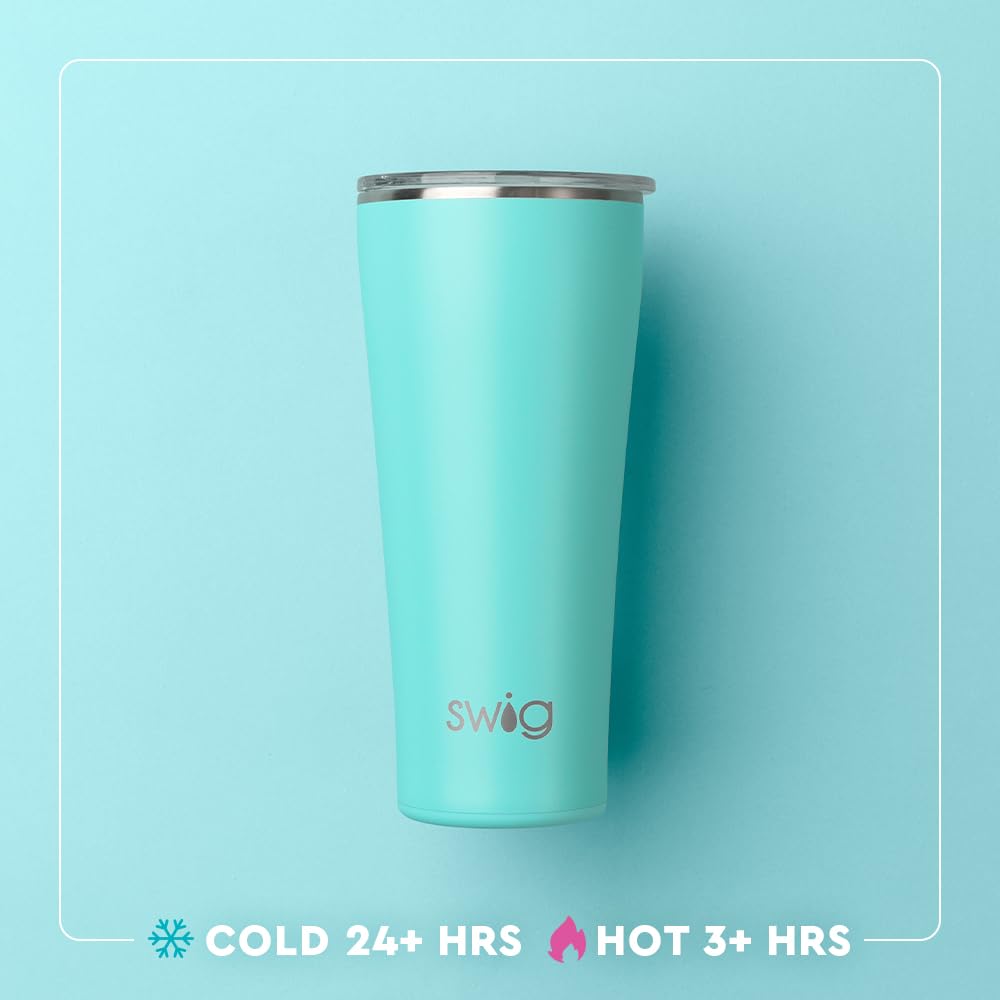 Swig Life Xl 32Oz Tumbler, Insulated Coffee Tumbler With Lid, Cup Holder Friendly, Dishwasher Safe, Stainless Steel, Extra Large