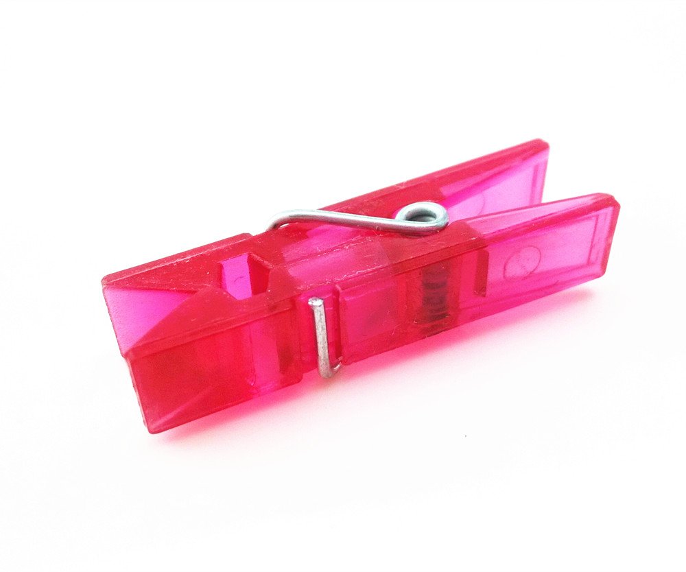 Yueton 50Pcs Mini Colorful Clear Plastic Clothespins Clip, Clothes Line Clips, Clothesline Utility Clips