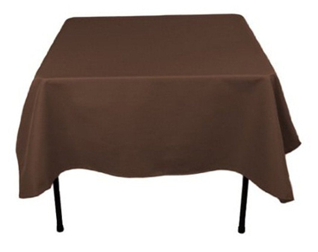 Tektrum 70 X 70 Inch 70''X70'' Square Polyester Tablecloth - Thick/Heavy Duty/Durable Fabric (Chocolate)