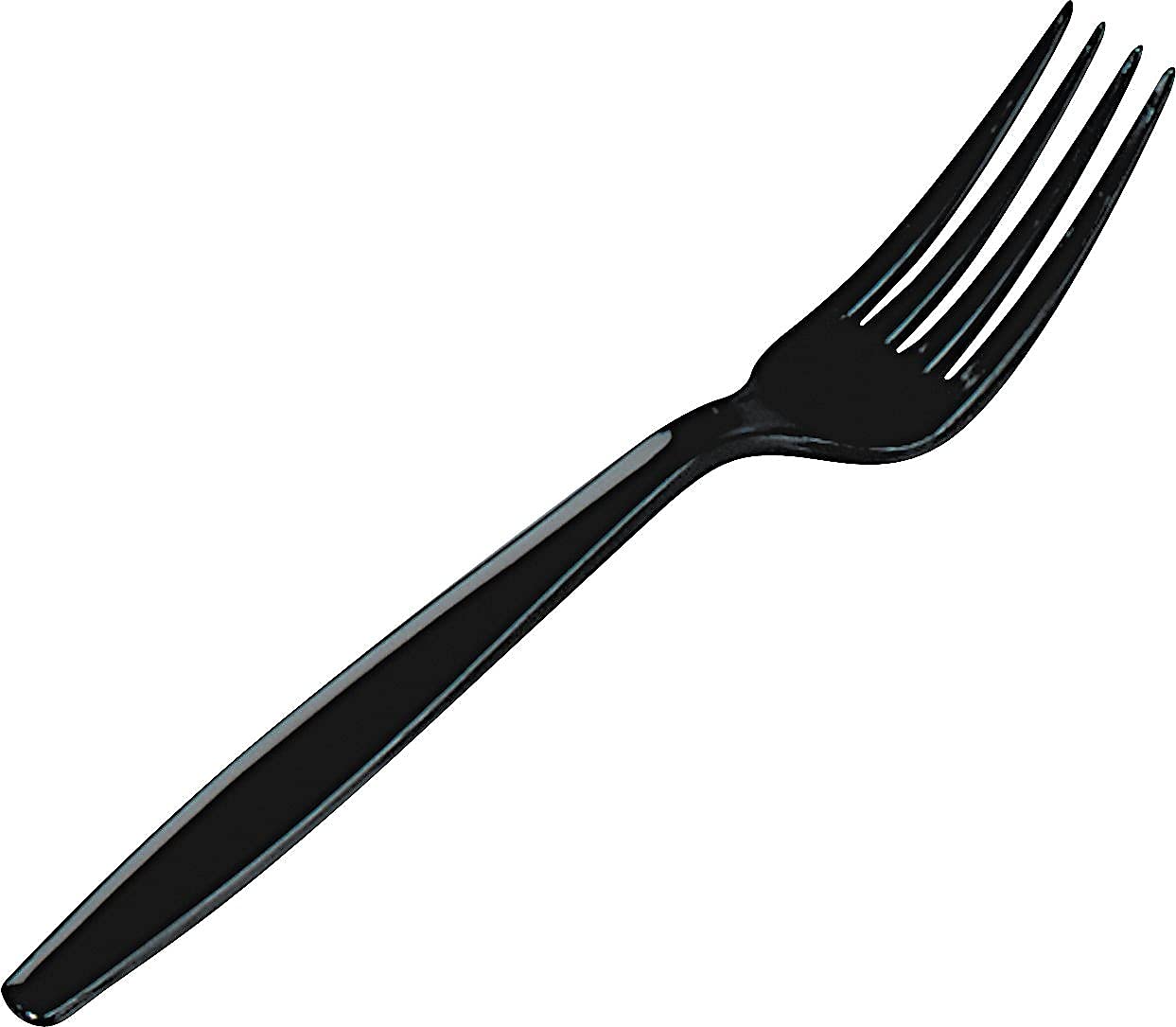 Dixie Fh517 Plastic Cutlery, Heavyweight Forks, Black, 1000/Carton
