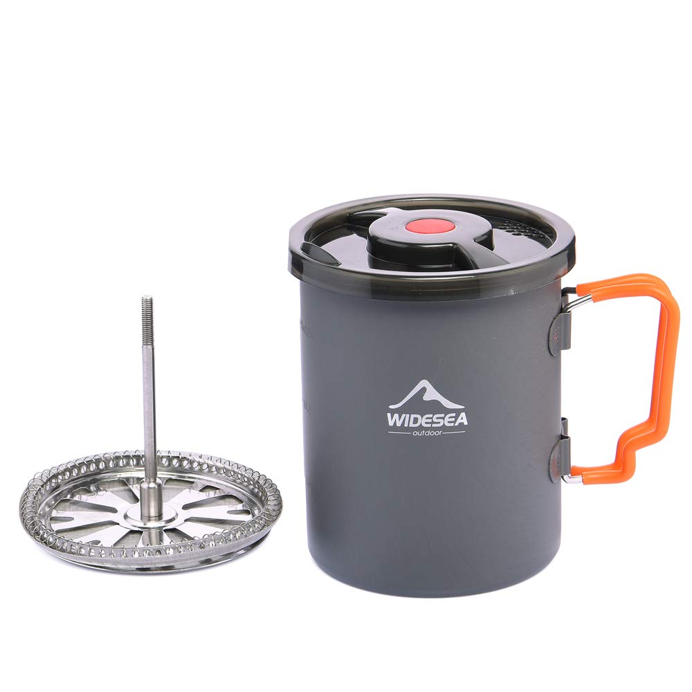 Widesea Camping Coffee Pot 750Ml, French Press Coffee Maker,Lightweight Backpacking Pot With Collapsible Handle For Camping,Hiki