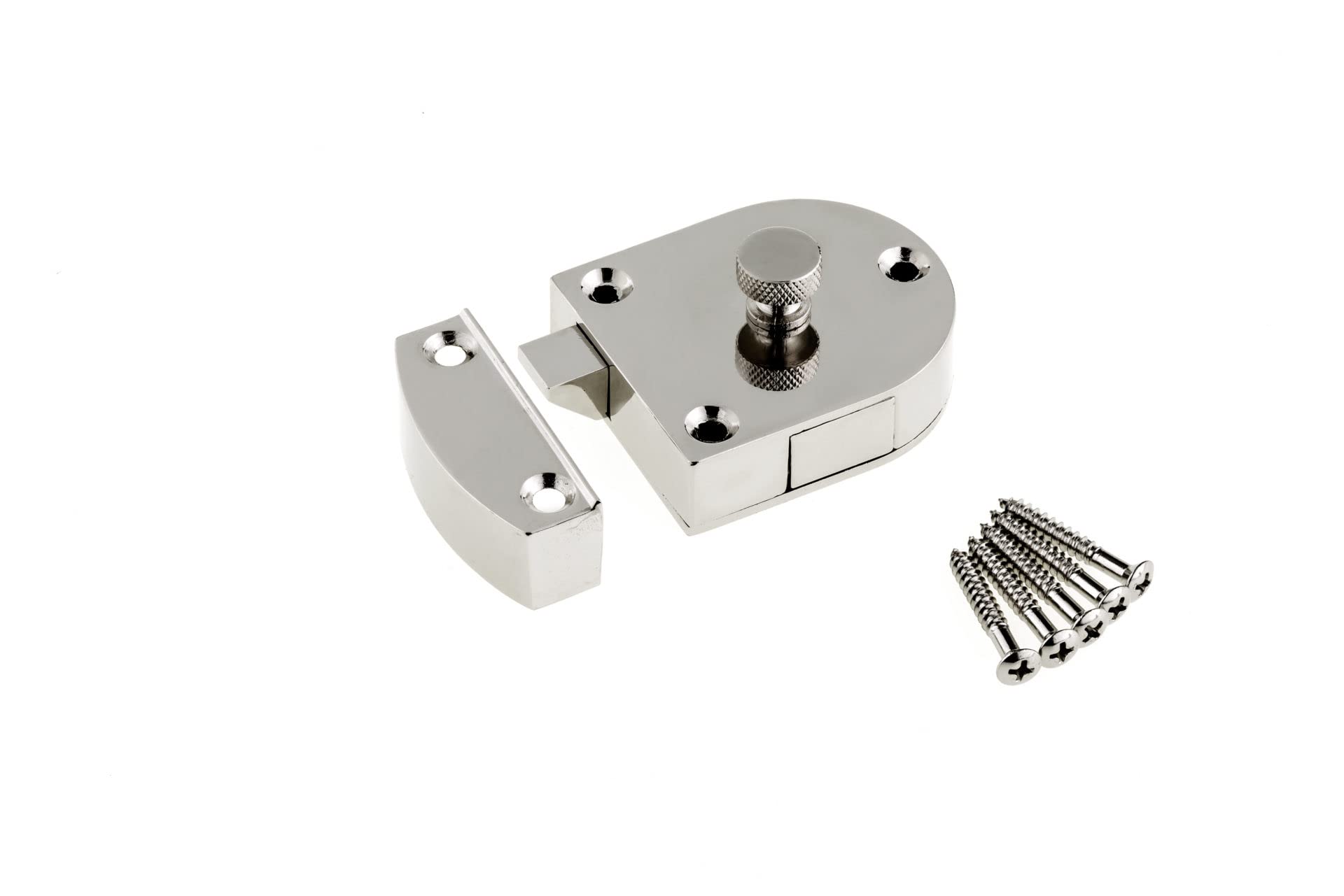 Richelieu Hardware BP600100 3 1/4-inch (83 mm) Secret Gate Latch, Polished Nickel Finish-New Condition