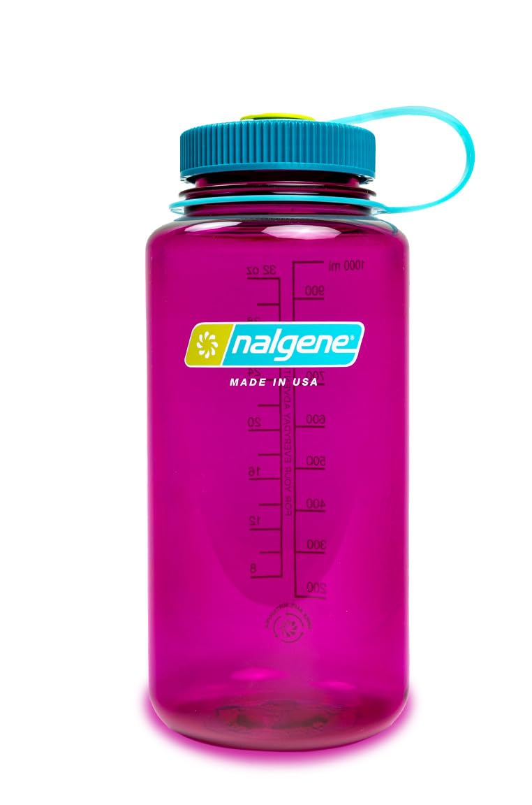 Nalgene Sustain Tritan Bpa-Free Water Bottle Made With Material Derived From 50% Plastic Waste, 32 Oz, Wide Mouth, Eggplant