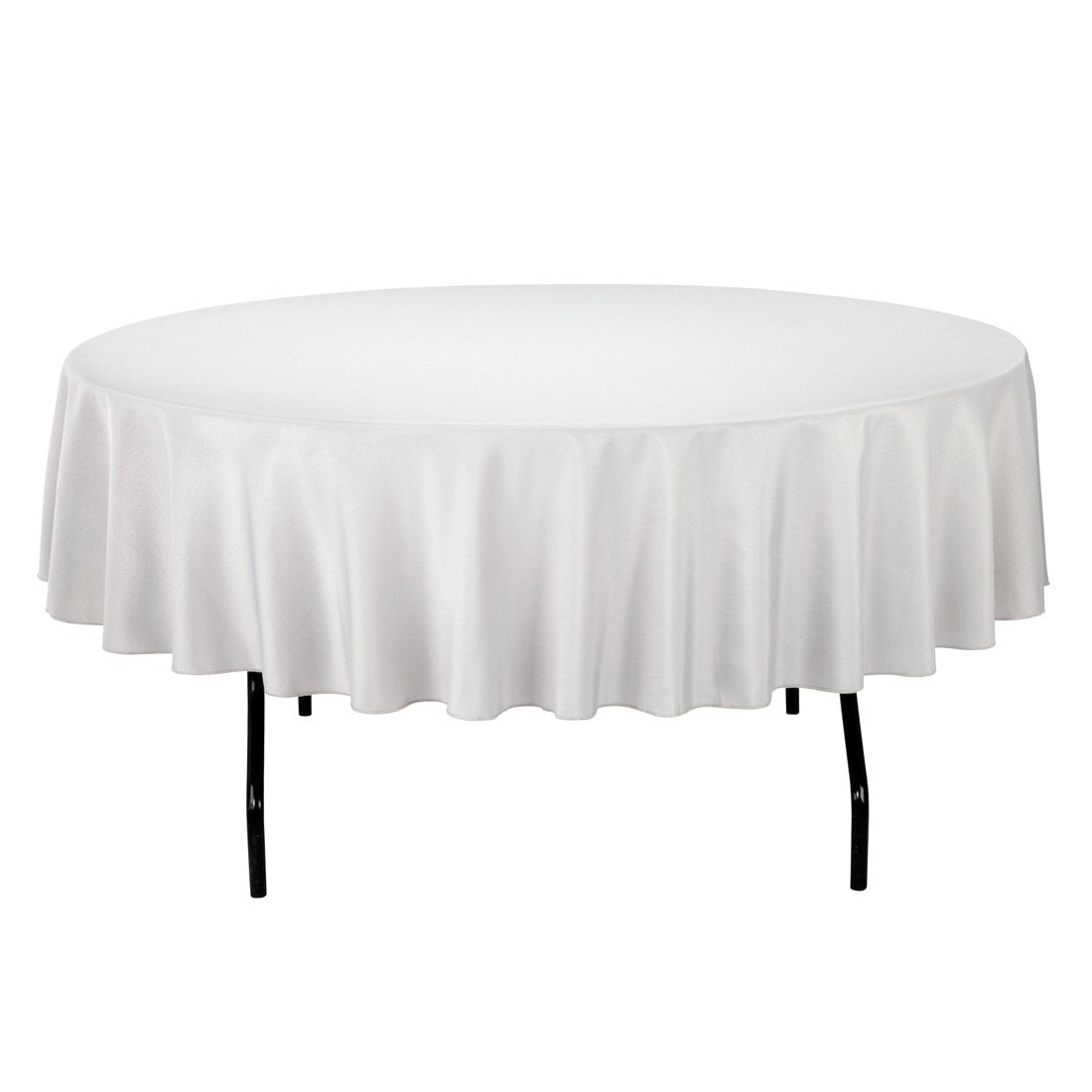 Linentablecloth 90-Inch Round Polyester Tablecloth Silver