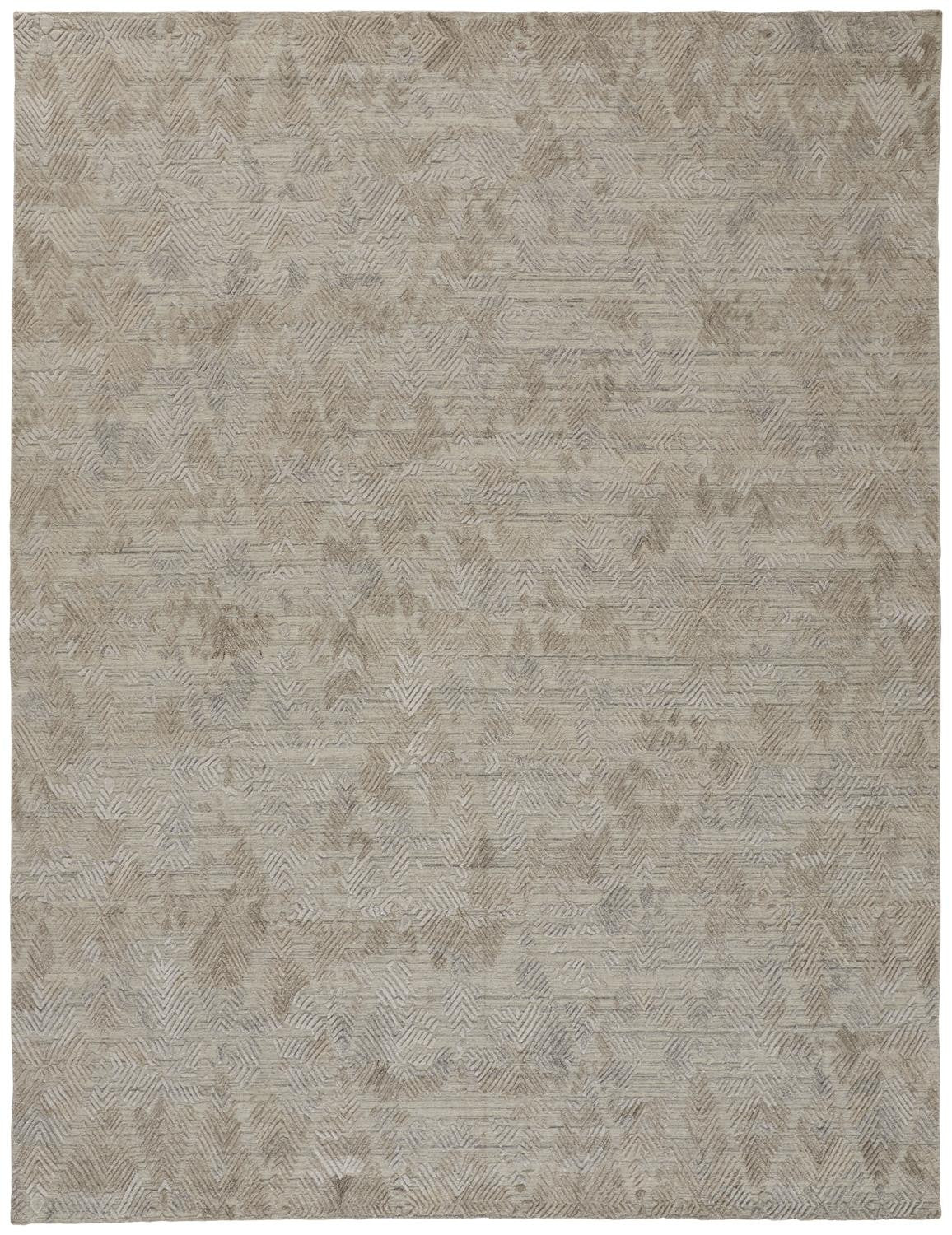 4 X 6 gray And Taupe Abstract Hand Woven Area Rug