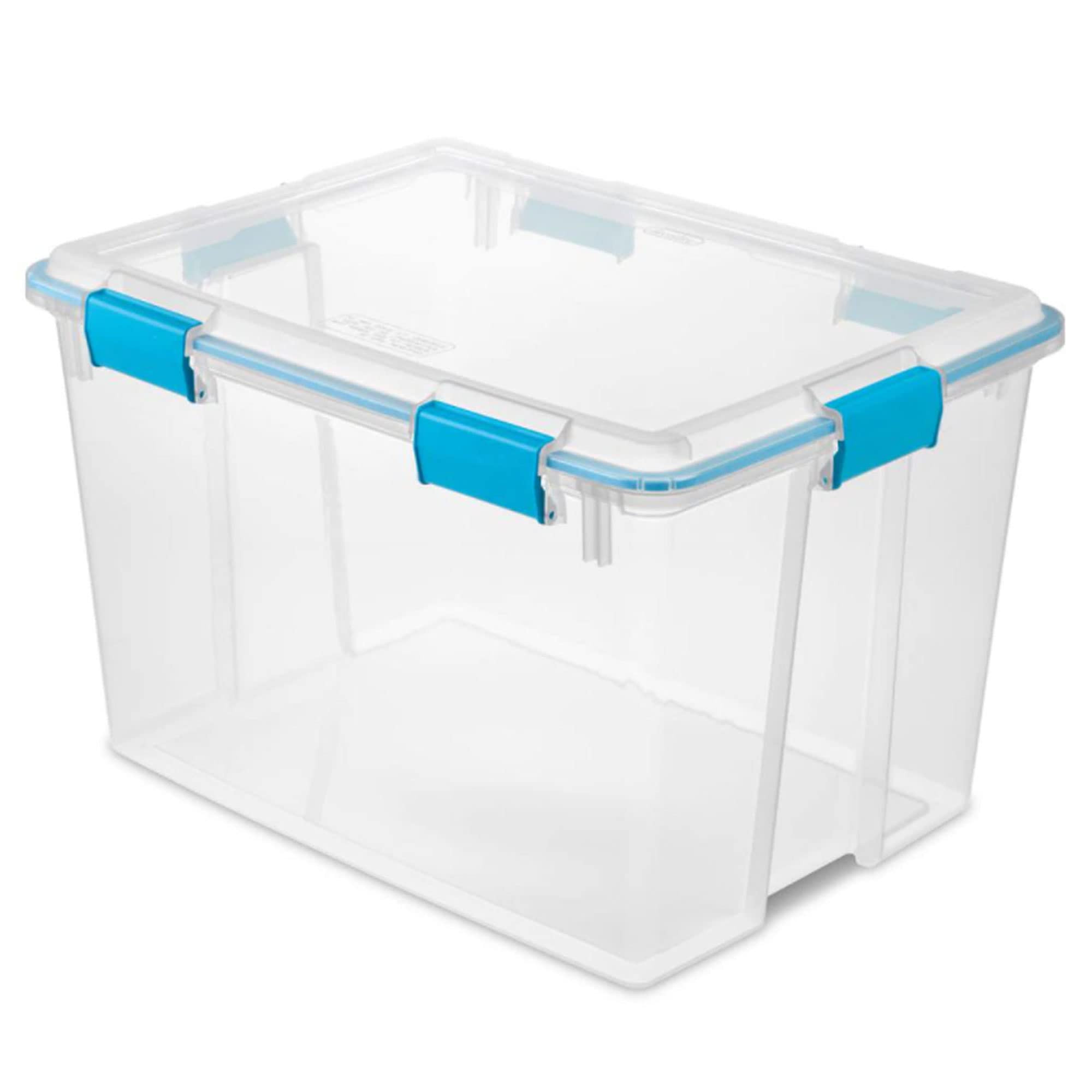 Sterilite Gasket Box, Stackable Storage Bin With Latching Lid, 80 Quart, 16 Pack