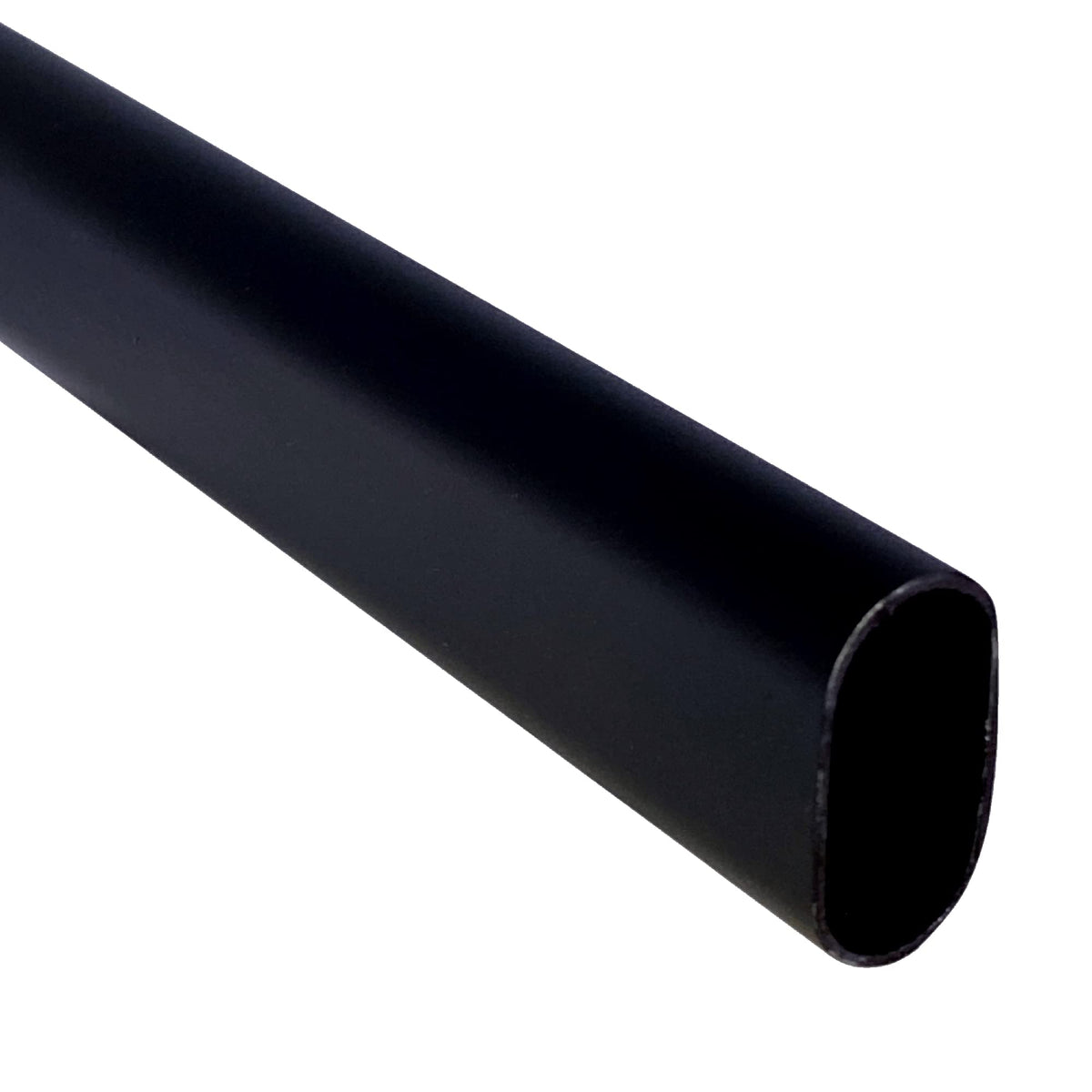 60'' Long Oval Closet Rod | Heavy Duty Wardrobe Clothes Pole | Black | 1 Pack