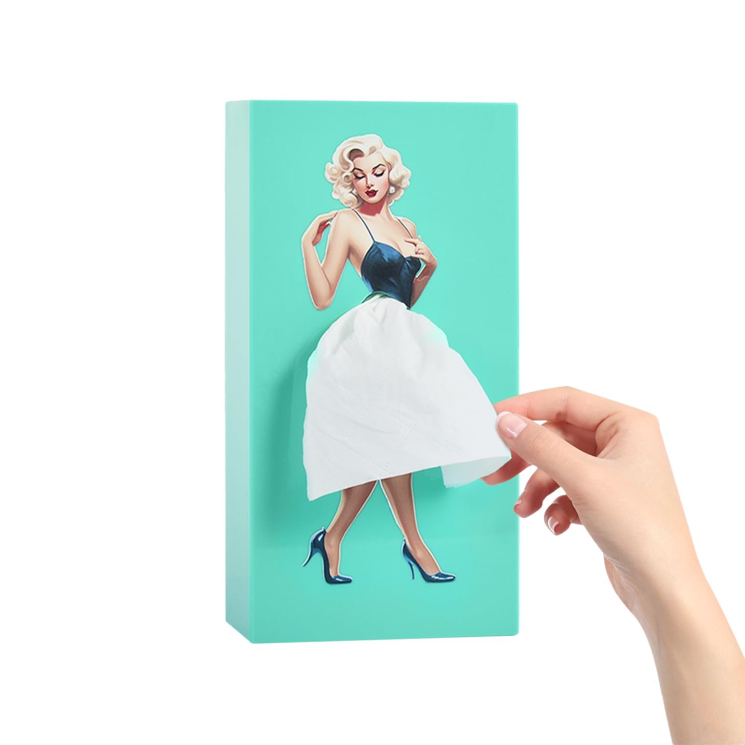 Sirmme Funny Skirt Tissue Box Cover Vintage Classy Cute Lady Skirt Tissue Box Holder Rectangular Creative Unique Decorative Tiss