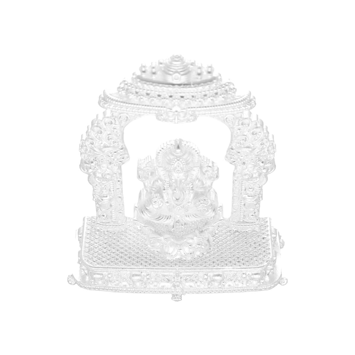 Sri Jagdamba Pearls 38 Grams Silver Temple Ganesh For Pooja Mandir | Silver Idols Of Gods, Murti, Suitable To Store In Pooja Roo