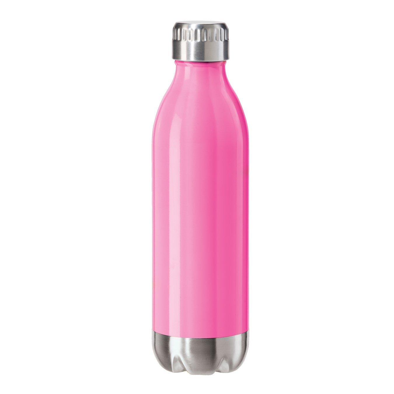 Oggi 8083.13 Stainless Steel Calypso Double Wall Sports Bottle with Screw Top (.05 Liter, 17oz)Pink Neon Finish