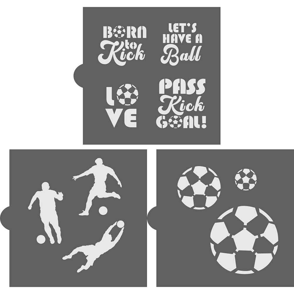 Soccer Club Team Party | Birthday Party | For Cookies, Cupcakes, Cards, Paper, Fabric | Cookie Stencils - Value Bundle