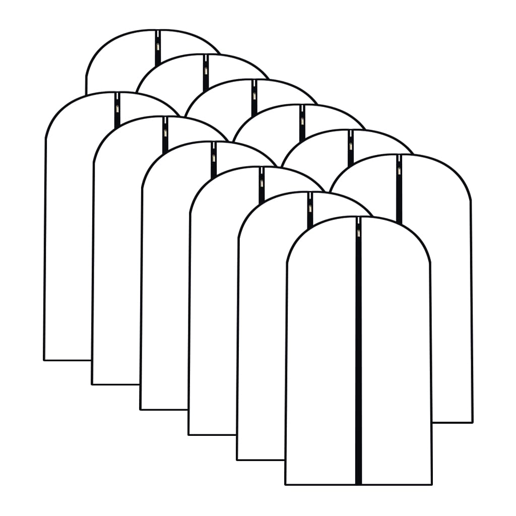 Garment Covers Bag, 12 Pcs Transparent Waterproof Dustproof Storage For Wardrobe Storage, Suit Covers For Storage Cloth Cover Wa