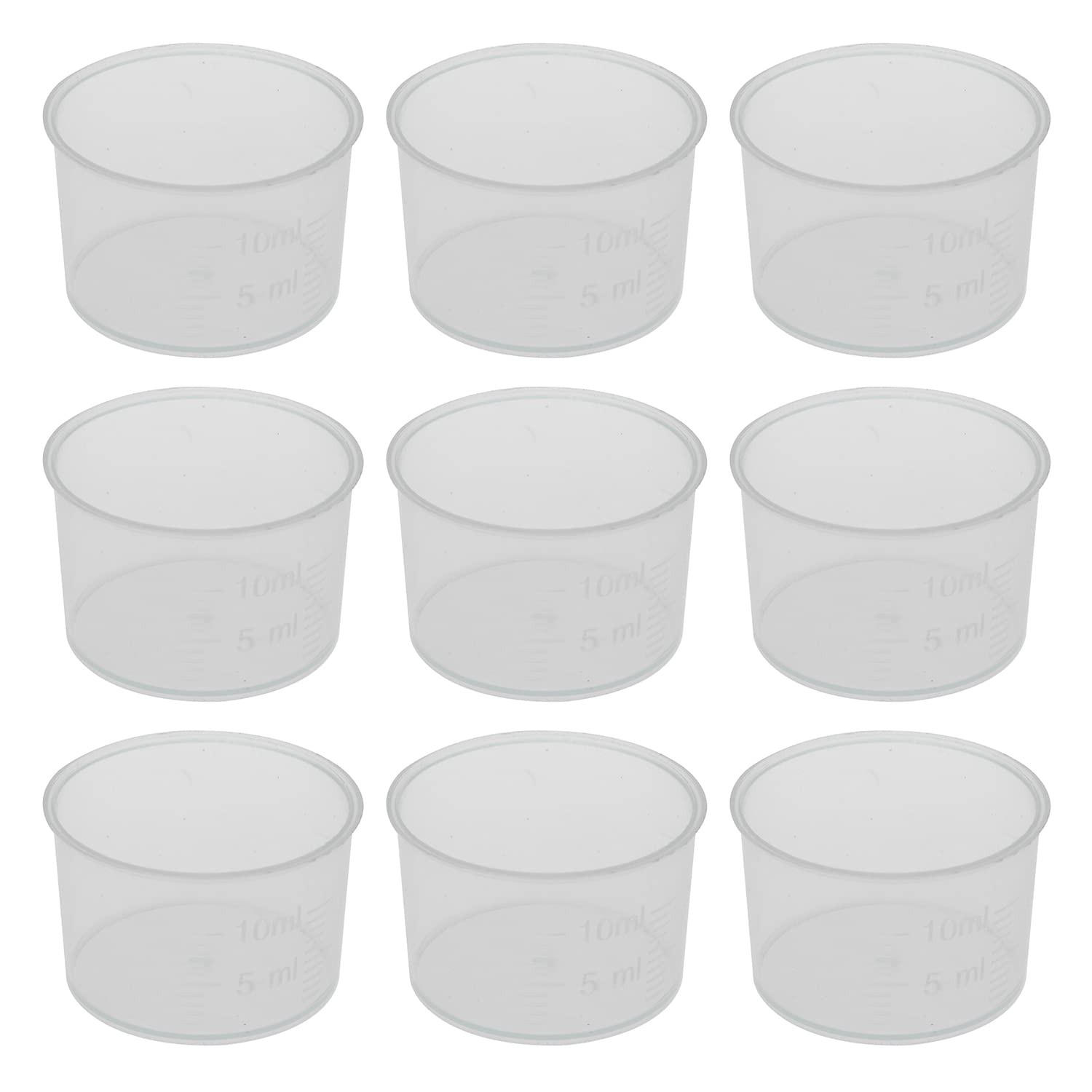 Meetoot 50Pcs Disposable Measuring Cup 10Ml Laboratory Test Cups With Scales, Clear Liquid Measuring Cups