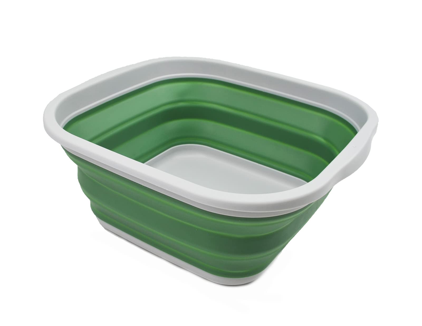 Sammart 55L (14 Gallons) Collapsible Tub - Foldable Dish Tub - Portable Washing Basin - Space Saving Plastic Washtub (Greydark S