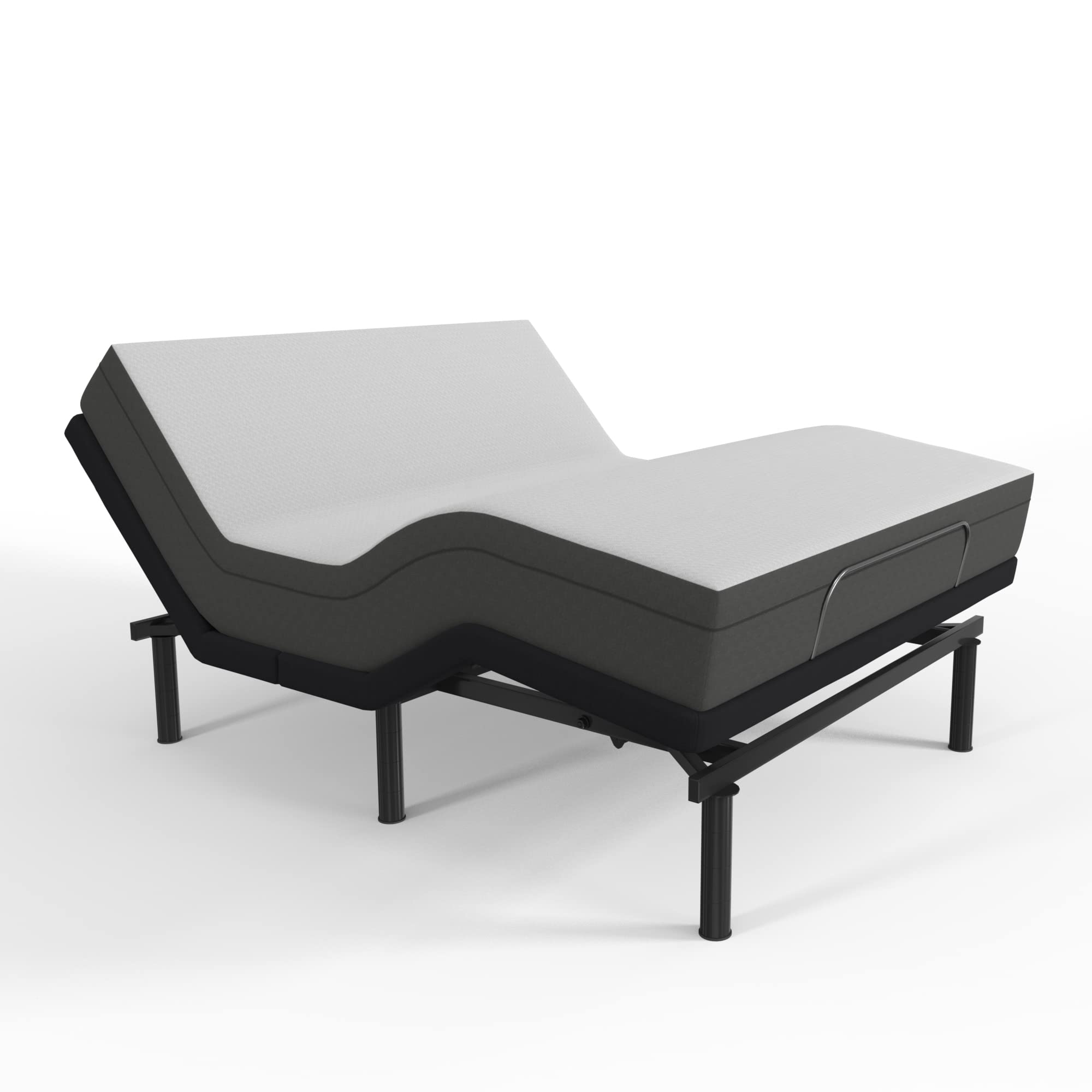 Blissful Nights E4 Queen Adjustable Bed Base Frame With 10'' Medium Firm Gel Infused Memory Foam Mattress