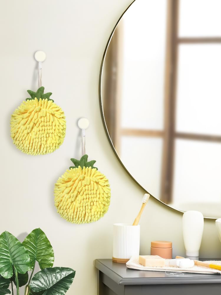 Sophie & Panda Fuzzy Ball Hand Towels (Set Of 2) - Dry Your Hands Instantly And Conveniently With This Creative Hand Towel Fruit
