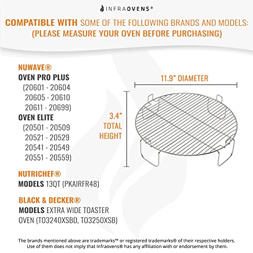 3 Inch Stainless Steel Grill Rack Compatible With Nuwave Pro Plus, Elite, Nutri Chef, Black&Decker | Replacement Grate Accessory