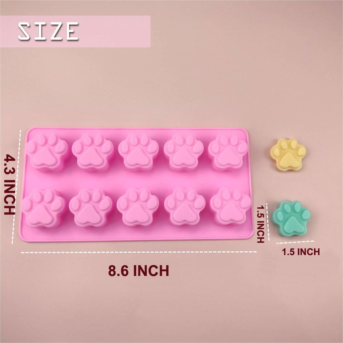 Wellyuk Silicone Mold Ice Tray Dog Mini Cat Paw Print Animal Cupcake Cute Muffin Baking Cup Cake Chocolate Soap Candy Candle Pin