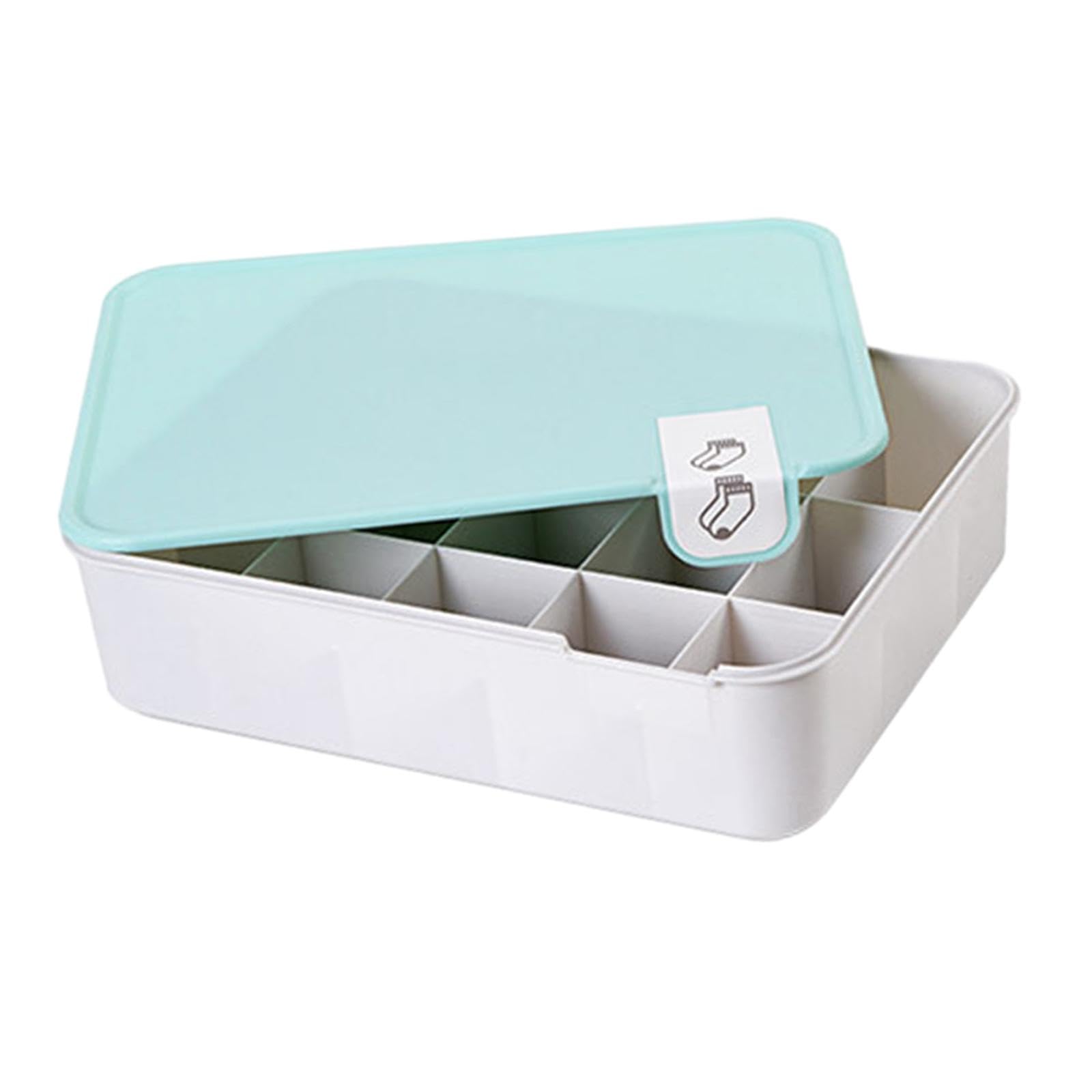 Enakshi Underwear Storage Box Pp Drawer Organizer Stackable Closet Cabinet Organizer Blue Lid 15 Grids|Home & Garden | Household
