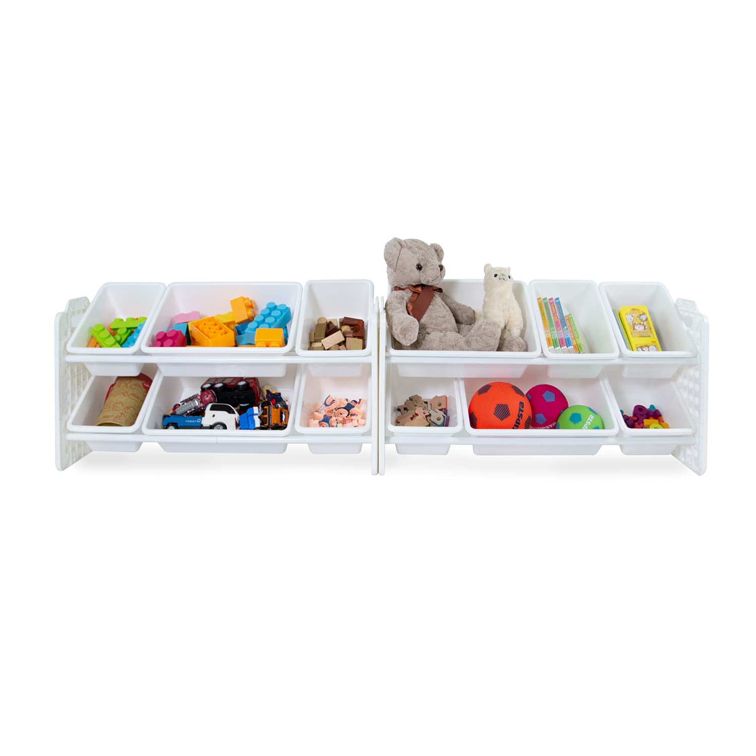Uniplay Toy Organizer With 12 Removable Storage Bins, Multi-Bin Organizer For Books, Building Blocks, School Materials, Toys Wit