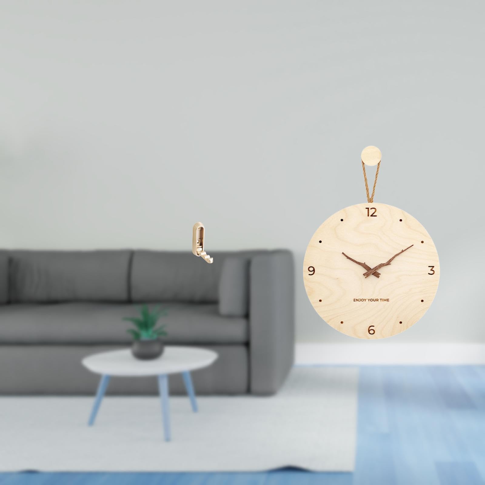 Enakshi Foldable Wall Hook Organizer And Minimalist Modern Nordic Decorative Clock For Bathroom Closet Bedroom Office Home Farmh