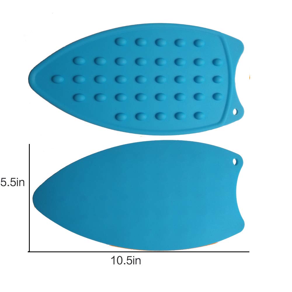 Tangser Multipurpose Silicone Iron Rest Pad For Ironing Board Hot Resistant Mat,Silicone Heat Resistant Iron Rest Pad (Blue)