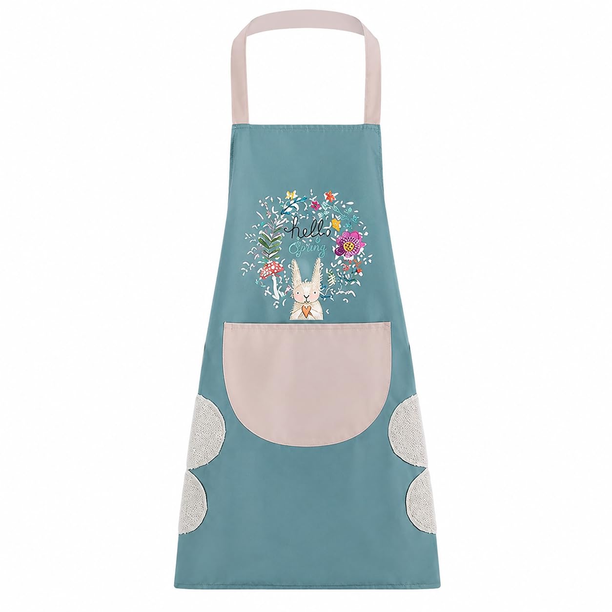 Zubkas Toys Cooking Apron  Waterproof Cooking Apron With Pocket And Hand Towel Baking Cooking Lake Blue Made Of Thicken Polyest