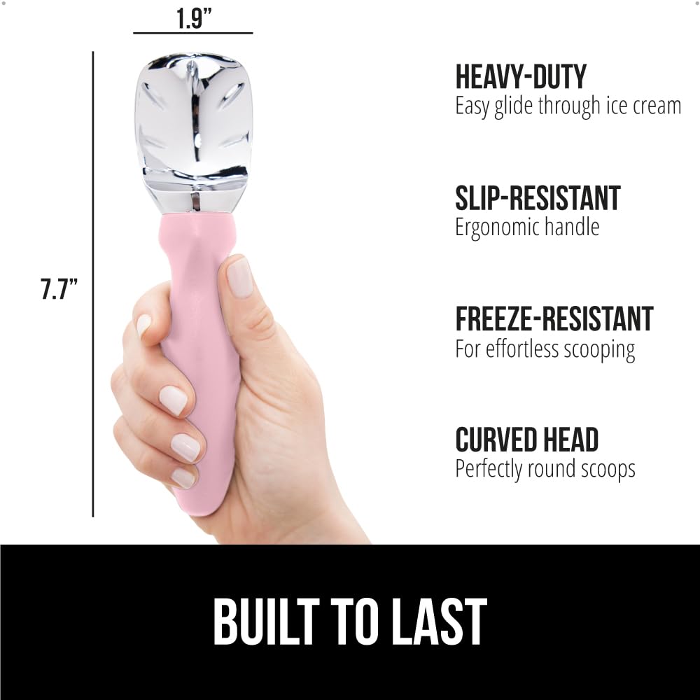 Gorilla Grip Heavy Duty Ice Cream Scoop With Comfortable Handle, Professional Grade Scooper For Perfect Round Scoops, Spoon Froz