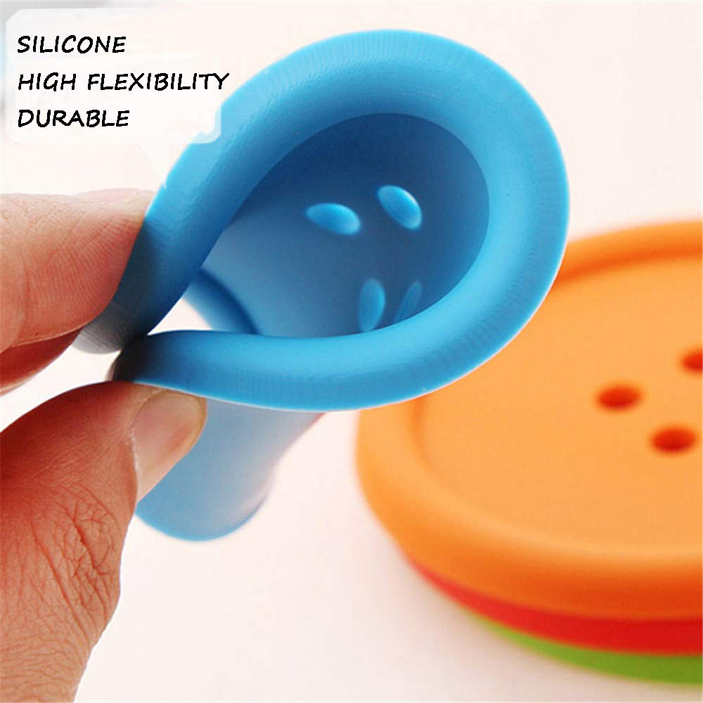 Coasters For Drinks, 10Pcs Non-Slip Silicone Drink Coasters Heat Insulation, Button Shape Coffee Drink Cup Mat For Furniture Tab