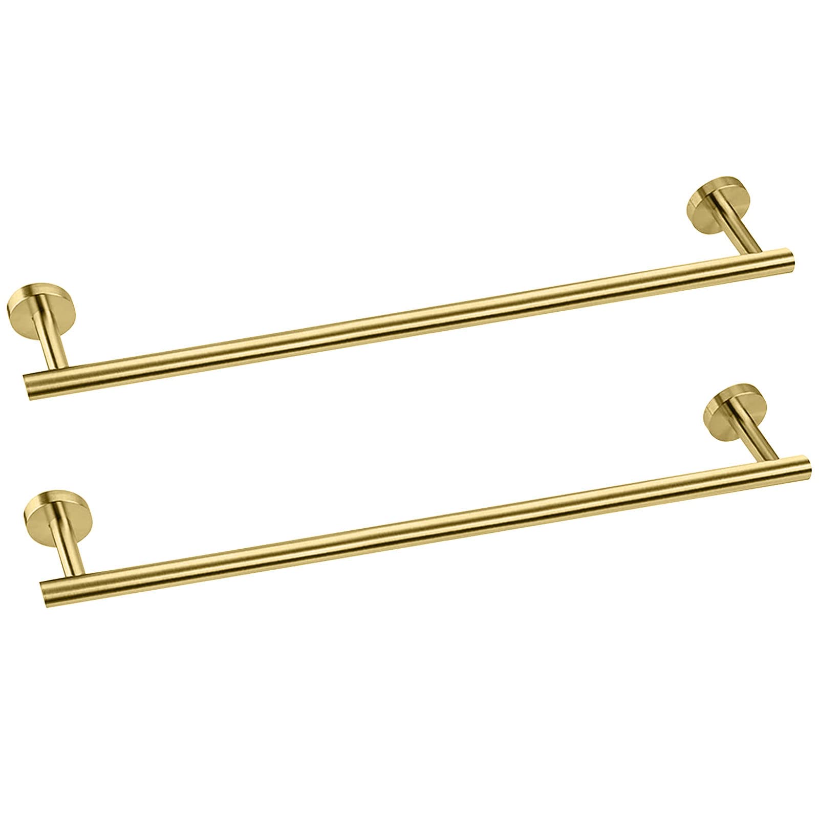 Cilee 2 Pieces Brushed Gold Bathroom Towel Bar, 24 Inch Double Towel Racks,Bathroom Towel Holder Towel Hanger For Bathroom Stain