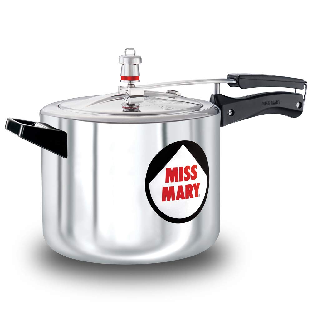 Hawkins Aluminium 5.5 Litre Miss Mary Pressure Cooker, Inner Lid Cooker, Silver (Mm55), 5.5 Liter