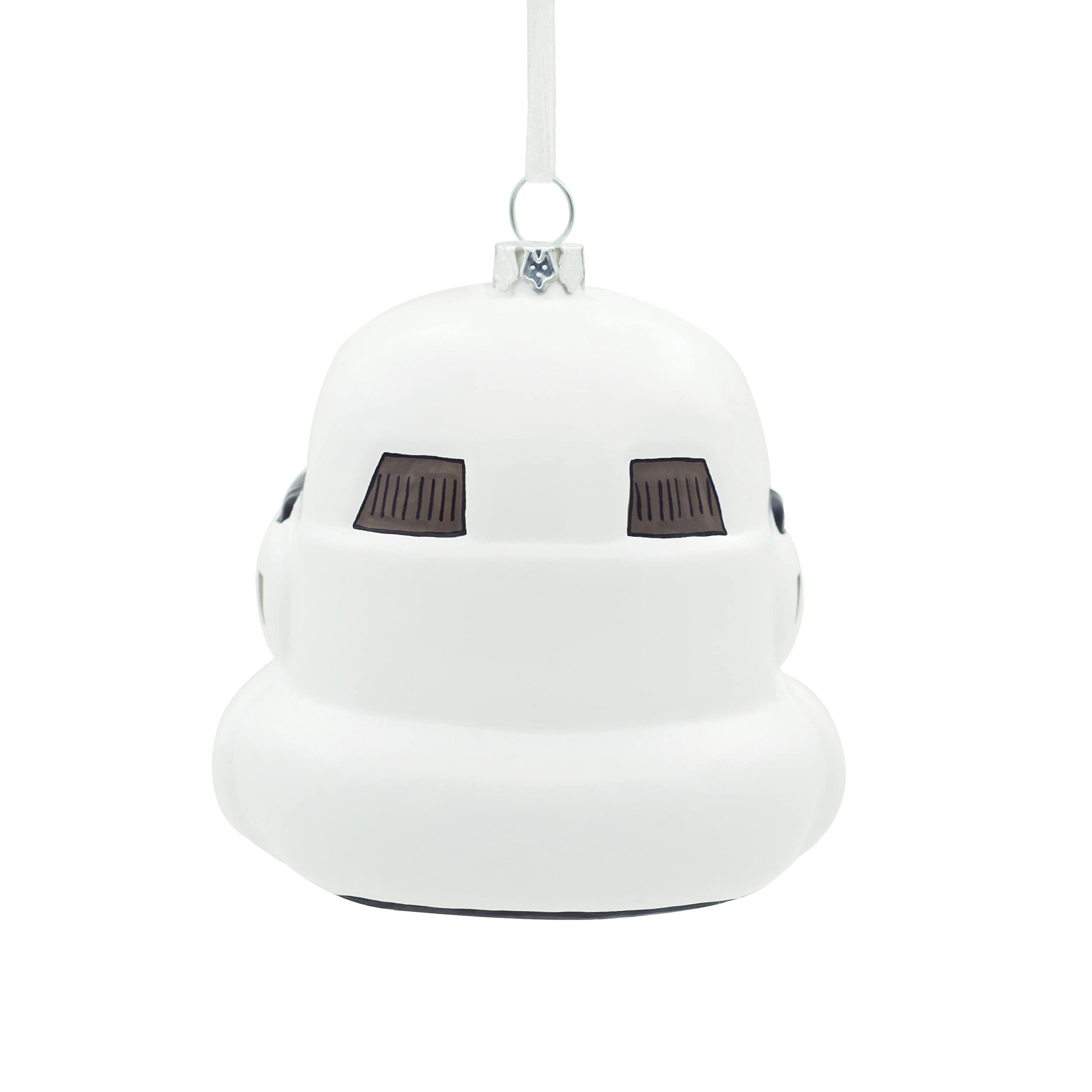 Hallmark Star Wars Stormtrooper Helmet Blown Glass Christmas Ornament