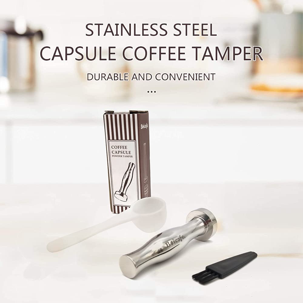 Boicafe Coffee Tamper 24Mm, Espresso Tamper 24Mm,304 Stainless Steel Espresso Coffee Tamper 24Mm With Scoop And Brush