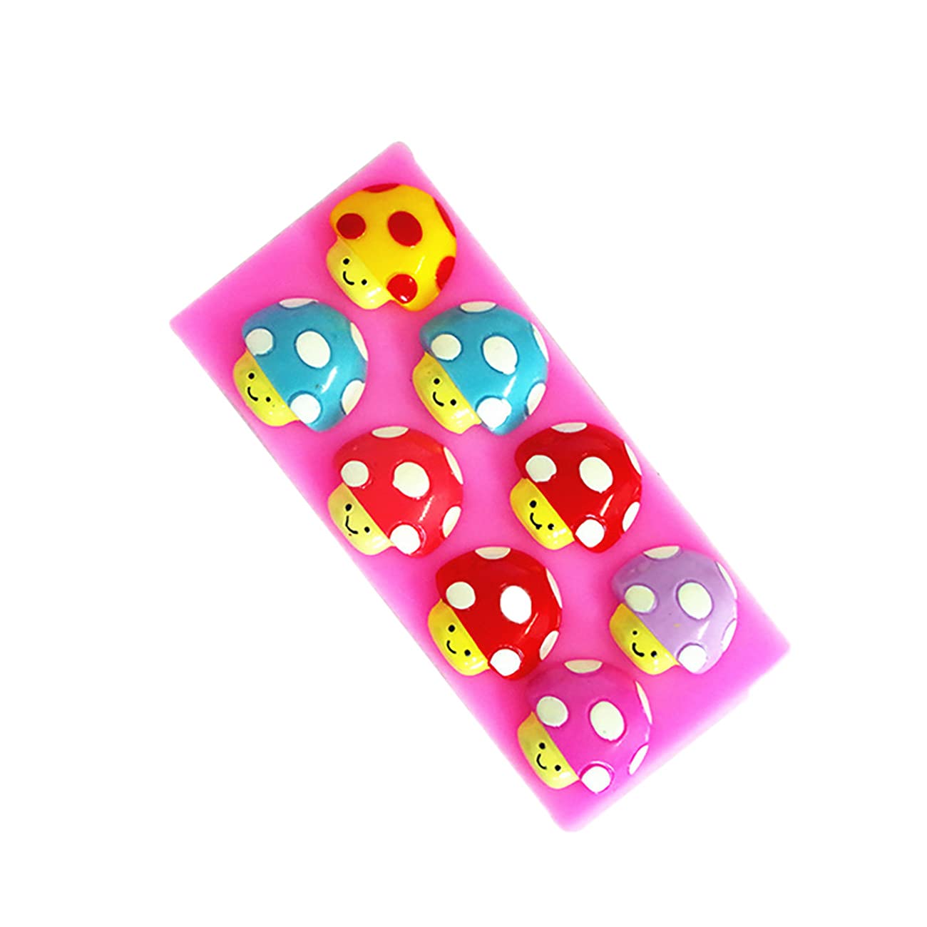 8-Cavity 3D Mushroom Silicone Mold For Diy Fondant Candy Making Chocolate Molds Lollipop Desserts Ice Cube Gum Clay Soap Biscuit