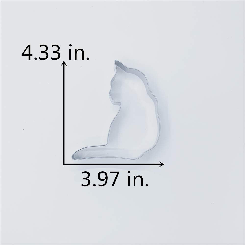 Liliao Curled Cat Cookie Cutter - 4 X 4.3 Inches - Stainless Steel