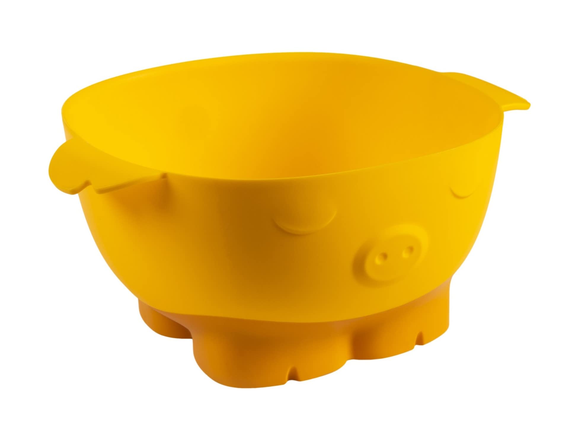 Kuhn Rikon Kinderkitchen Kids Mixing Bowl, Pig, 9.8'' X 9.1'' X 4.3'', Yellow | Child-Friendly Kitchen Tools For Real Cooking