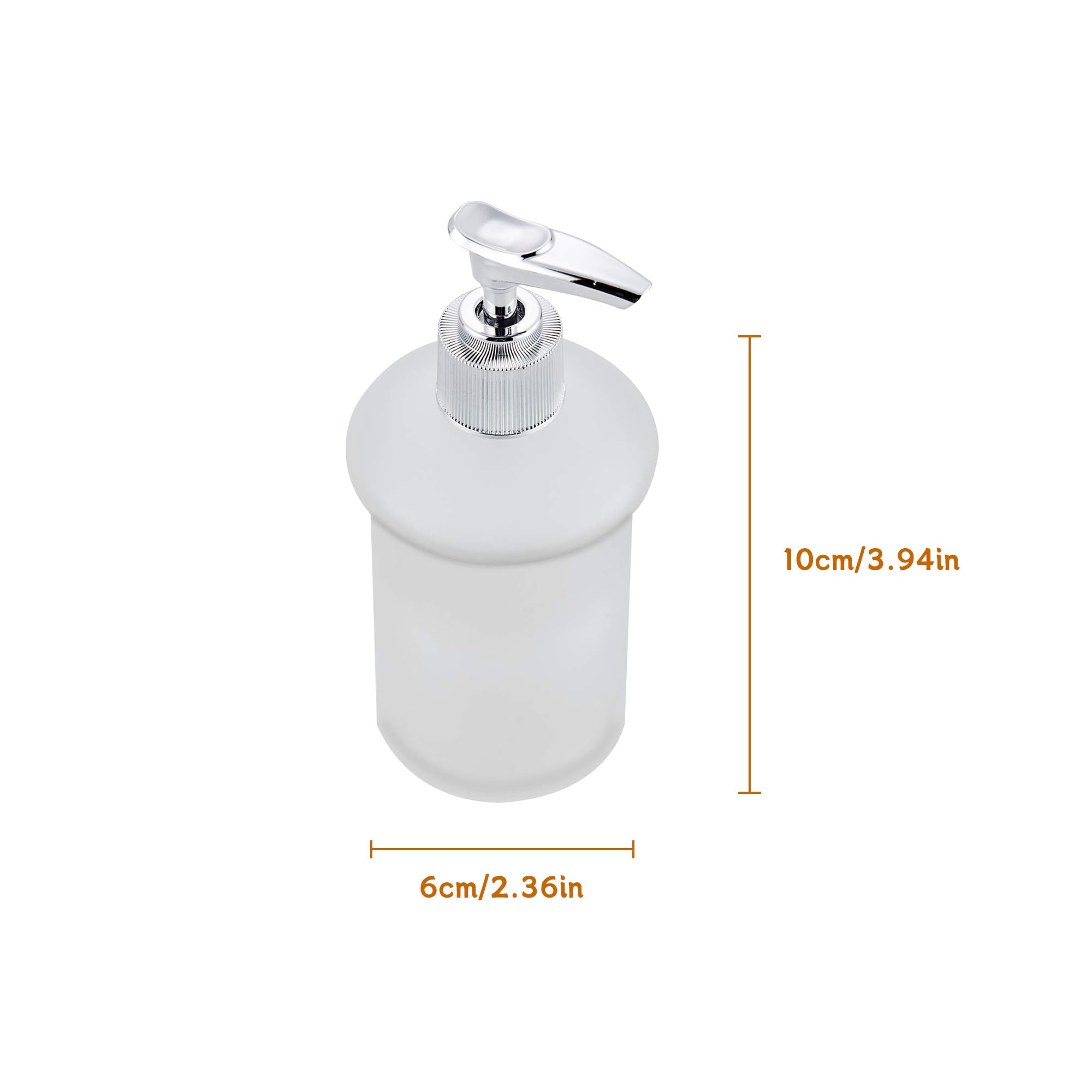 Olum Bathroom Glass Soap Dispenser With Chrome Holder Wall Mounted