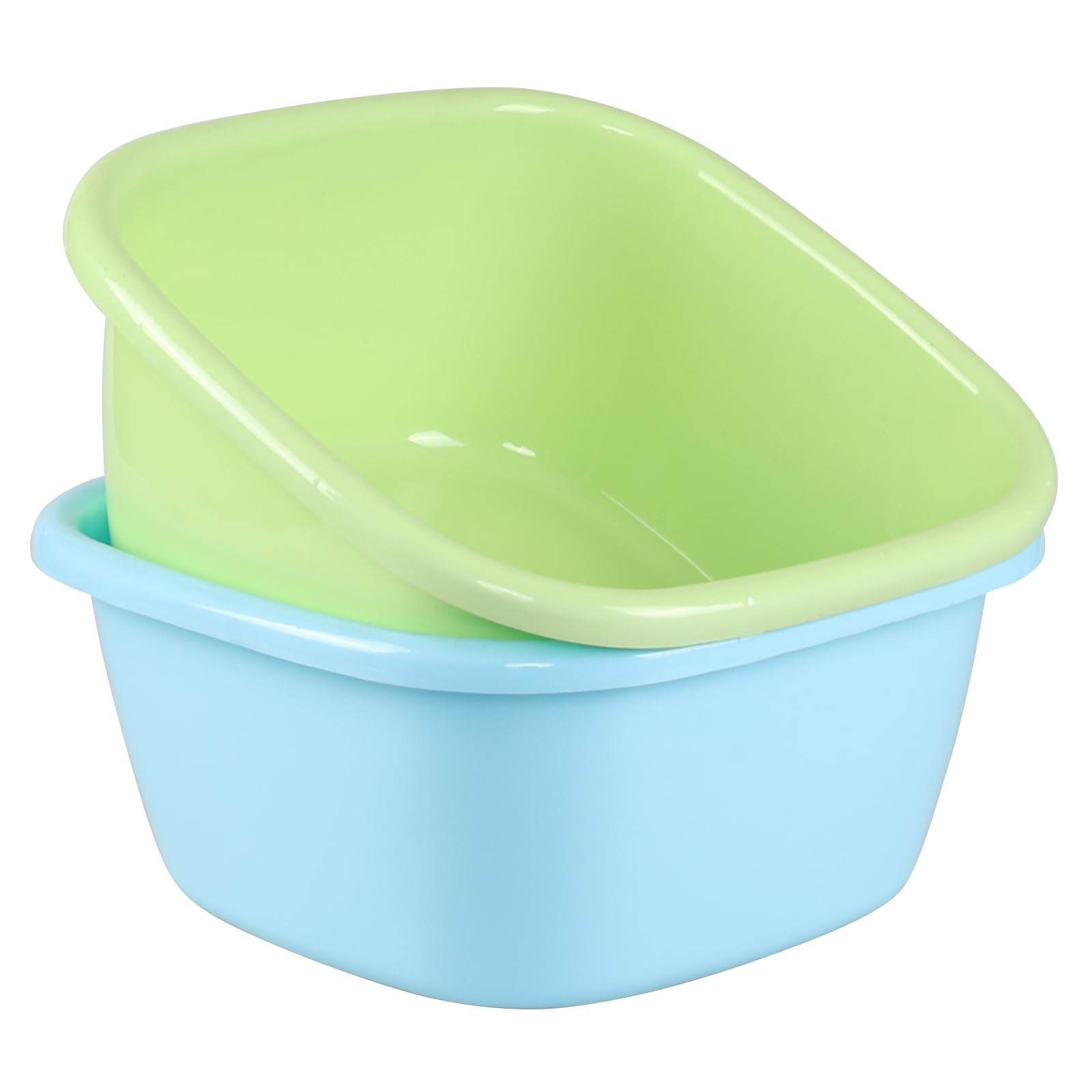 Utiao 2 Pack Square Plastic Wash Basin, 16 Quart Dish Pan Tubs