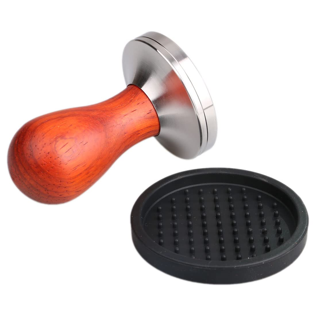 Omgogo Coffee Tamper 53Mm Stainless Steel Barista Espresso Base Coffee Bean Press With Mat Tamper With 304 Stainless Steel Base