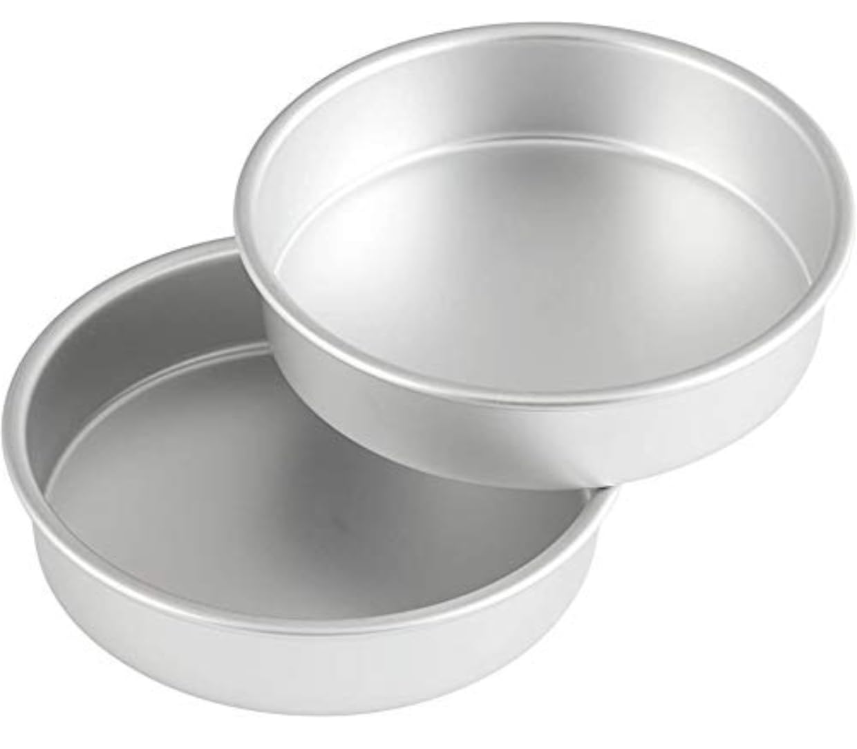 Aluminium 6 and 7 inch Round Mould Tin for Baking 500g and 1kg Cake (Silver) Aluminium Utensils